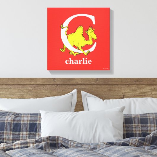 Dr. Seuss's ABC: Letter C - White | Name hinzufüge Leinwanddruck (Insitu (Schlafzimmer))
