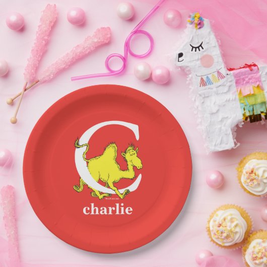 Dr. Seuss's ABC: Letter C - White | Name hinzufüge Pappteller (Party)