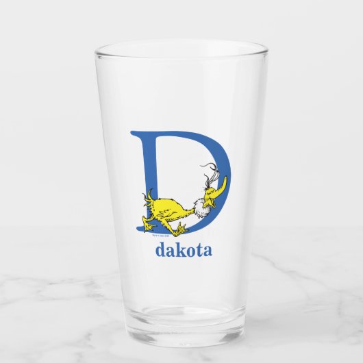 Dr. Seuss's ABC: Letter D - Blue | Name hinzufügen Glas (Vorderseite)