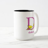 Dr. Seuss's ABC: Letter D - Lila | Name hinzufügen Zweifarbige Tasse (VorderseiteRechts)