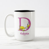 Dr. Seuss's ABC: Letter D - Lila | Name hinzufügen Zweifarbige Tasse (Links)