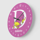 Dr. Seuss's ABC: Letter D - White | Add Your Name Große Wanduhr (Winkel)