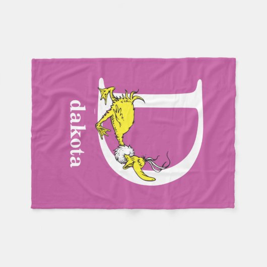 Dr. Seuss's ABC: Letter D - White | Name hinzufüge Fleecedecke (Vorderseite (Horizontal))