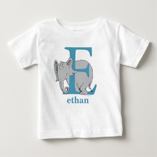 Dr. Seuss's ABC: Letter E - Blue | Name hinzufügen Baby T-shirt (Vorderseite)