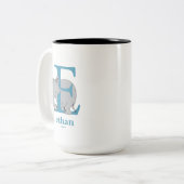 Dr. Seuss's ABC: Letter E - Blue | Name hinzufügen Zweifarbige Tasse (Vorderseite Links)