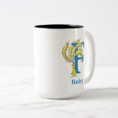 Dr. Seuss's ABC: Letter F - Blue | Name hinzufügen Zweifarbige Tasse (VorderseiteRechts)