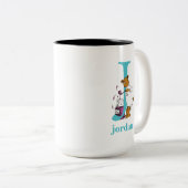 Dr. Seuss's ABC: Letter J - Aquamarin | Name hinzu Zweifarbige Tasse (VorderseiteRechts)