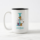 Dr. Seuss's ABC: Letter J - Aquamarin | Name hinzu Zweifarbige Tasse (Links)
