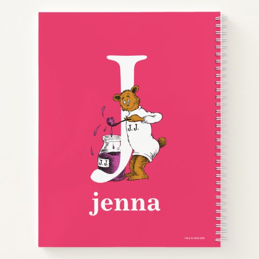 Dr. Seuss's ABC: Letter J - White | Name hinzufüge Notizblock (Rückseite)