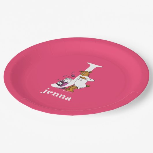 Dr. Seuss's ABC: Letter J - White | Name hinzufüge Pappteller (Schrägansicht)