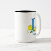 Dr. Seuss's ABC: Letter L - Blue | Name hinzufügen Zweifarbige Tasse (VorderseiteRechts)