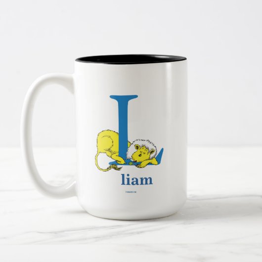 Dr. Seuss's ABC: Letter L - Blue | Name hinzufügen Zweifarbige Tasse (Links)