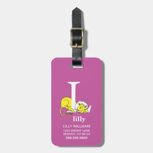 Dr. Seuss's ABC: Letter L - White | Name hinzufüge Gepäckanhänger (Vorderseite vertikal)