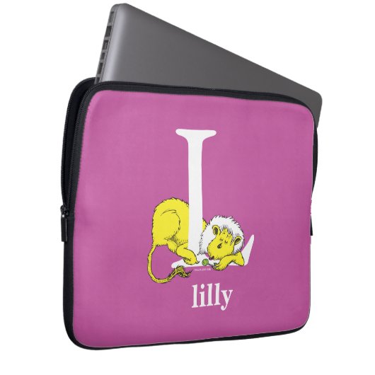 Dr. Seuss's ABC: Letter L - White | Name hinzufüge Laptopschutzhülle (Vorne Rechts)