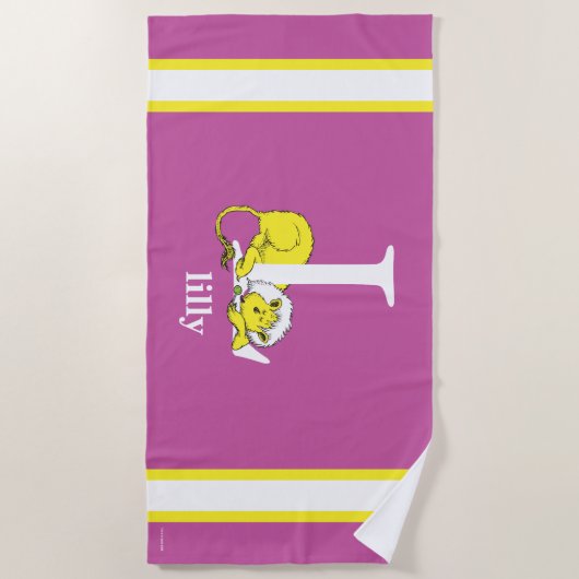 Dr. Seuss's ABC: Letter L - White | Name hinzufüge Strandtuch (Vorderseite)