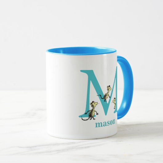Dr. Seuss's ABC: Letter M - Aquamarin | Name hinzu Tasse (VorderseiteRechts)