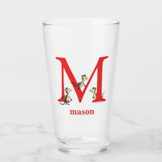Dr. Seuss's ABC: Letter M - Red | Name hinzufügen Glas (Vorderseite)
