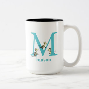Dr. Seuss's ABC: Letter M - Teal   Add Your Name Zweifarbige Tasse