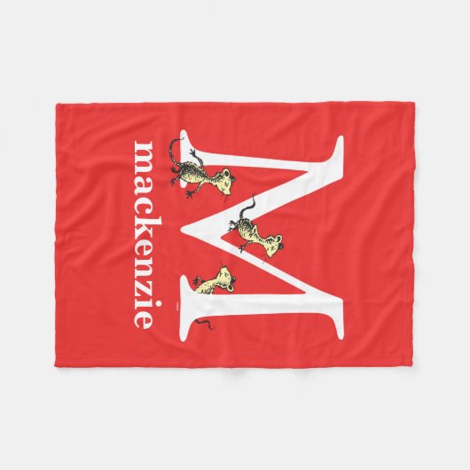 Dr. Seuss's ABC: Letter M - White | Name hinzufüge Fleecedecke (Vorderseite (Horizontal))