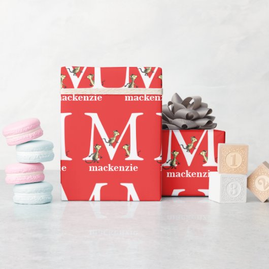Dr. Seuss's ABC: Letter M - White | Name hinzufüge Geschenkpapier (Babyparty)