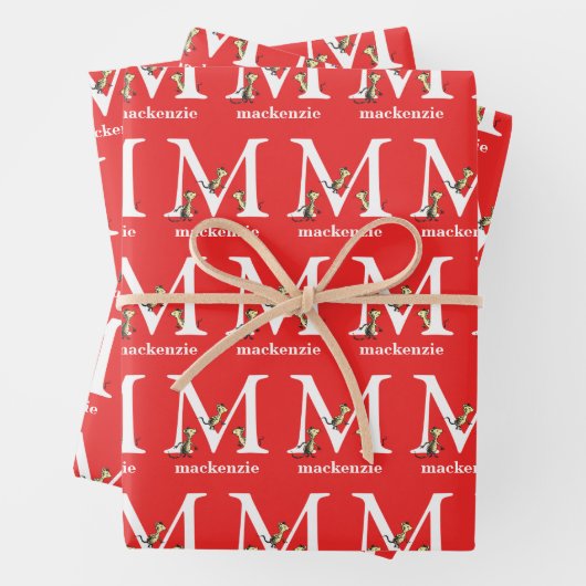 Dr. Seuss's ABC: Letter M - White | Name hinzufüge Geschenkpapier Set (Beispiel)