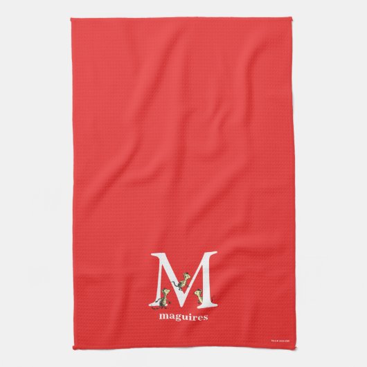 Dr. Seuss's ABC: Letter M - White | Name hinzufüge Geschirrtuch (Vertikal)