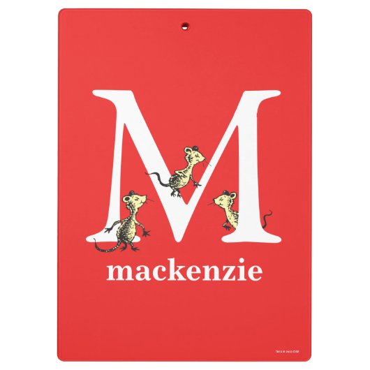 Dr. Seuss's ABC: Letter M - White | Name hinzufüge Klemmbrett (Rückseite)