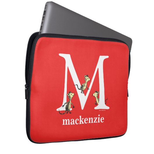 Dr. Seuss's ABC: Letter M - White | Name hinzufüge Laptopschutzhülle (Vorne Rechts)