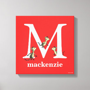 Dr. Seuss's ABC: Letter M - White   Name hinzufüge Leinwanddruck