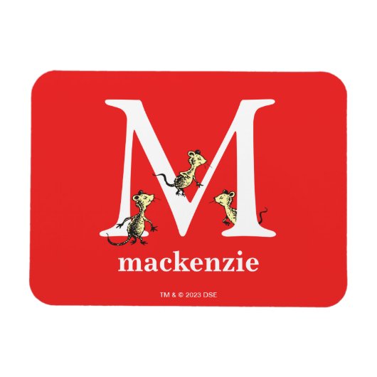 Dr. Seuss's ABC: Letter M - White | Name hinzufüge Magnet (Horizontal)