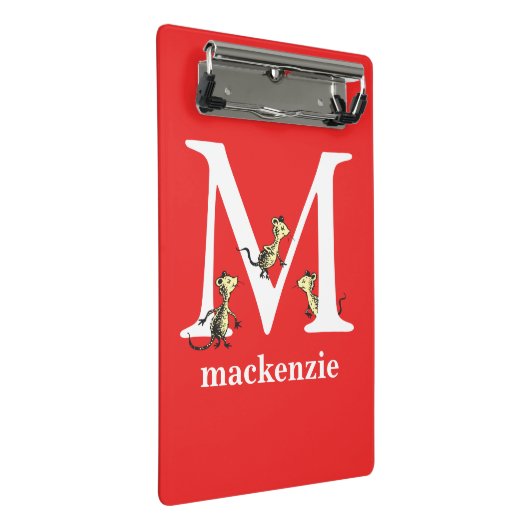 Dr. Seuss's ABC: Letter M - White | Name hinzufüge Mini Klemmbrett (Schrägansicht)