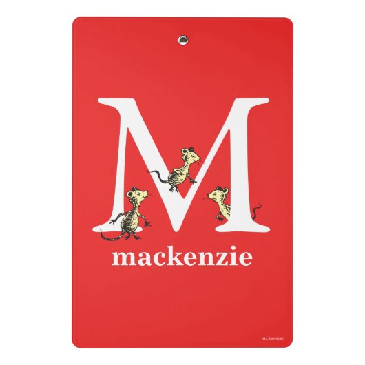 Dr. Seuss's ABC: Letter M - White | Name hinzufüge Mini Klemmbrett (Rückseite)
