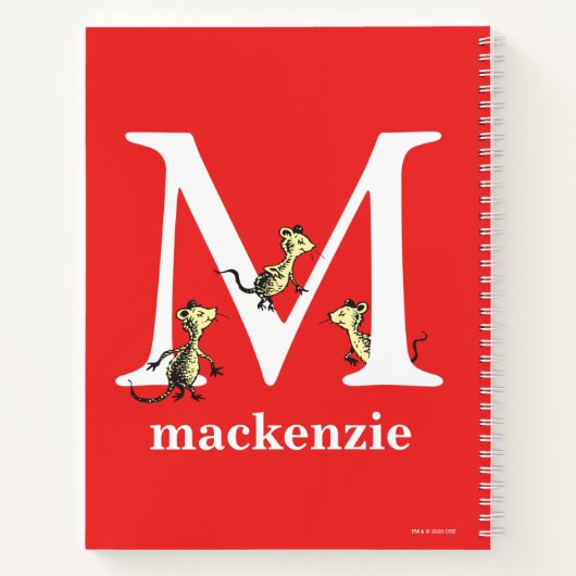 Dr. Seuss's ABC: Letter M - White | Name hinzufüge Notizblock (Rückseite)