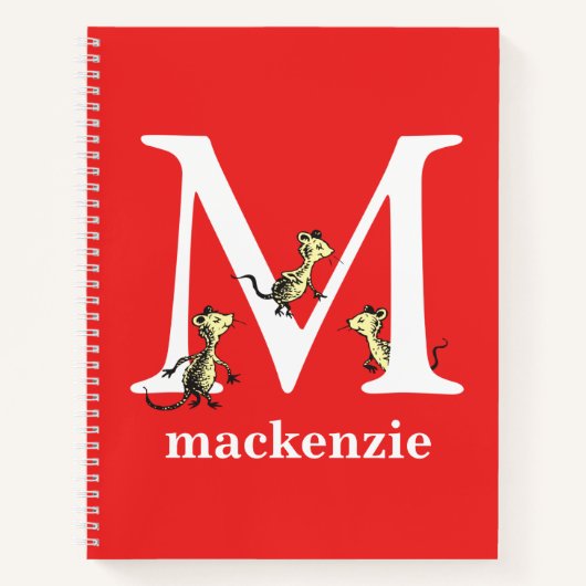 Dr. Seuss's ABC: Letter M - White | Name hinzufüge Notizblock (Vorderseite)