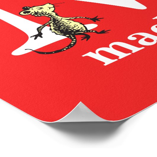 Dr. Seuss's ABC: Letter M - White | Name hinzufüge Poster (Ecke)