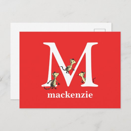 Dr. Seuss's ABC: Letter M - White | Name hinzufüge Postkarte (Vorne/Hinten)