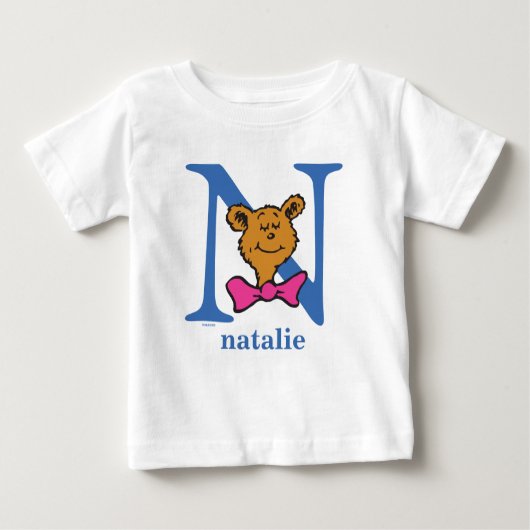 Dr. Seuss's ABC: Letter N - Blue | Name hinzufügen Baby T-shirt (Vorderseite)
