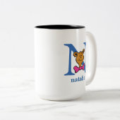 Dr. Seuss's ABC: Letter N - Blue | Name hinzufügen Zweifarbige Tasse (VorderseiteRechts)