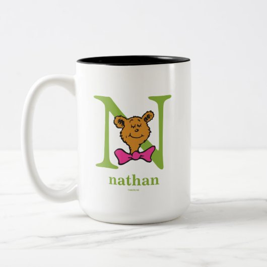 Dr. Seuss's ABC: Letter N - Green | Name hinzufüge Zweifarbige Tasse (Links)