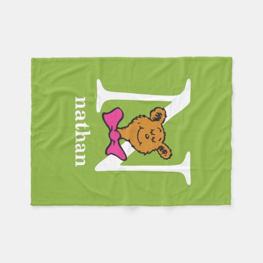 Dr. Seuss's ABC: Letter N - White | Name hinzufüge Fleecedecke (Vorderseite (Horizontal))