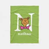 Dr. Seuss's ABC: Letter N - White | Name hinzufüge Fleecedecke (Vorderseite)