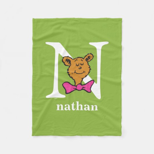 Dr. Seuss's ABC: Letter N - White | Name hinzufüge Fleecedecke (Vorderseite)