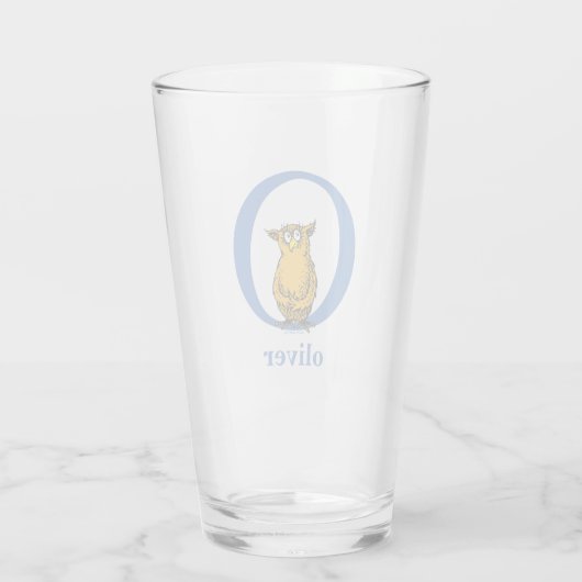 Dr. Seuss's ABC: Letter O - Blue | Name hinzufügen Glas (Rückseite)