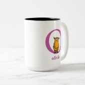 Dr. Seuss's ABC: Letter O - Lila | Name hinzufügen Zweifarbige Tasse (VorderseiteRechts)