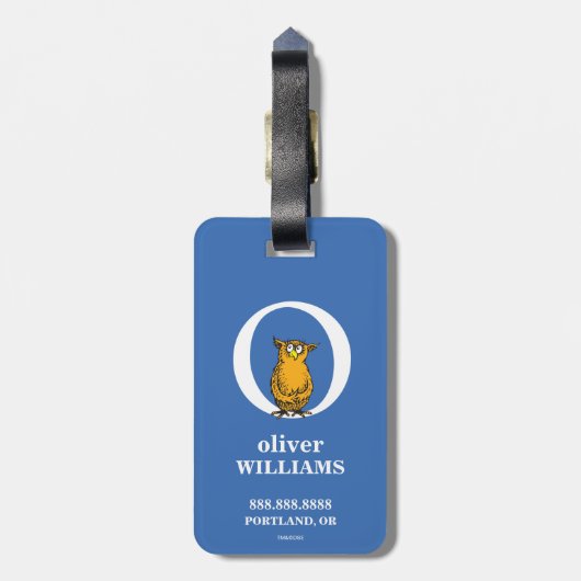 Dr. Seuss's ABC: Letter O - White Add Your Name Gepäckanhänger (Rückseite vertikal)