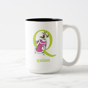 Dr. Seuss's ABC: Letter Q - Green   Add Your Name Zweifarbige Tasse