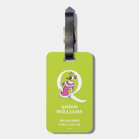 Dr. Seuss's ABC: Letter Q - White | Name hinzufüge Gepäckanhänger (Rückseite vertikal)