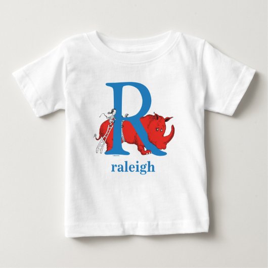 Dr. Seuss's ABC: Letter R - Blue | Name hinzufügen Baby T-shirt (Vorderseite)