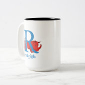 Dr. Seuss's ABC: Letter R - Blue | Name hinzufügen Zweifarbige Tasse (Vorderseite Links)