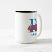 Dr. Seuss's ABC: Letter R - Blue | Name hinzufügen Zweifarbige Tasse (VorderseiteRechts)